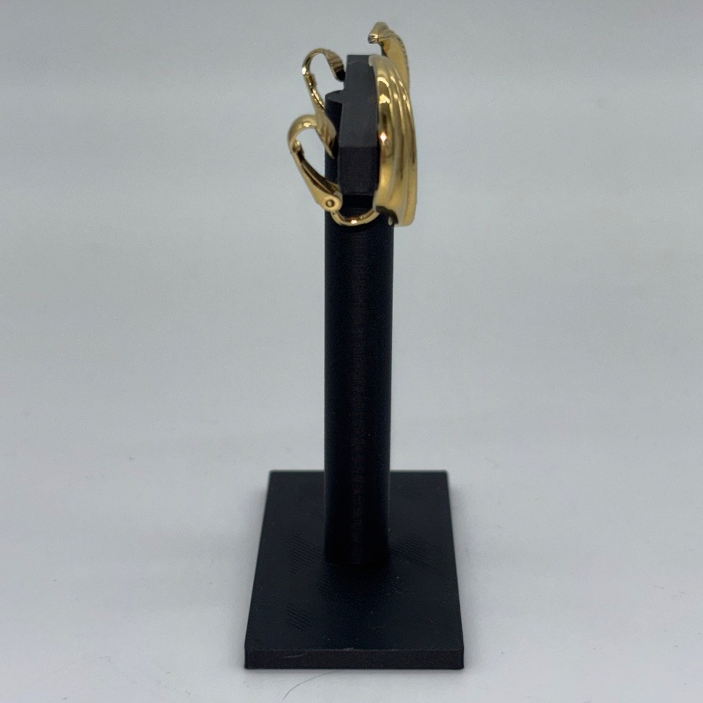 Vintage Gold Tone Diamanté Moon Clip On Earrings - Picture 3 of 4